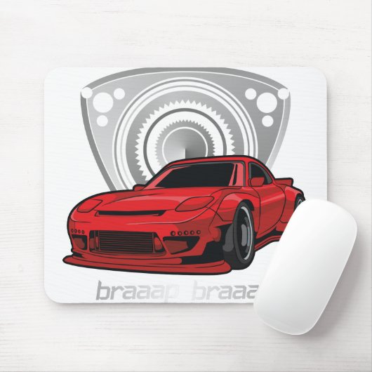 Japan Rotary Mazda RX7 BRAAP Mousepad (Mit Mouse)