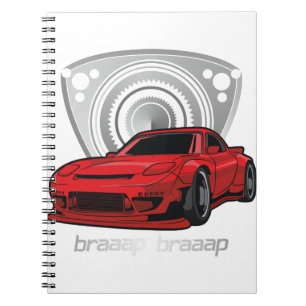 Japan Rotary Mazda RX7 BRAAP Notizblock