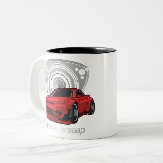 Japan Rotary Mazda RX7 BRAAP Zweifarbige Tasse (Vorderseite Links)