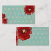 Japan rote Blume Polka Punkte begrenzte Visitenkar Visitenkarte (Vorne/Hinten)