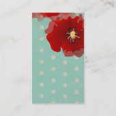 Japan rote Blume Polka Punkte begrenzte Visitenkar Visitenkarte (Rückseite)