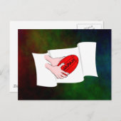 Japan Rugby Team Unterstützer Flag mit Ball Postkarte (Vorne/Hinten)