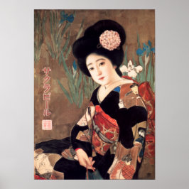 JAPAN SAKURA BIER Frauen in Kimono Alte Werbung Poster