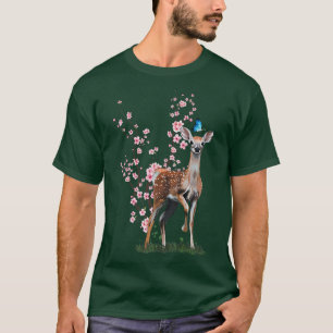 Japan Sakura Cherry Blossom Sika Deer Japanisch T-Shirt