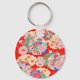 Japan, Sakura, Kimono, Origami, Chiyogami, Blume, Schlüsselanhänger