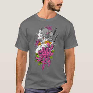 Japan Samurai Geisha Sakura Blüten Kirsch Szene T-Shirt