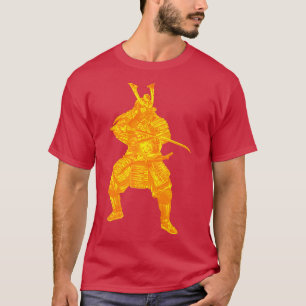 Japan Samurai-Krieger mit goldenem Schwert Rüstung T-Shirt