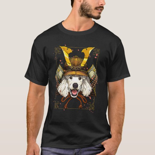 Japan Samurai Poodle Dog Pet Japanischer Kriegerbu T-Shirt (Vorderseite)