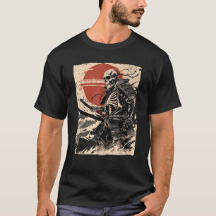 Japan Samurai Warrior Skeleton Ukiyo Ink Artwork S T-Shirt