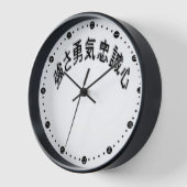Japan Schriftzeichen - Kraft Mut Treue Uhr (Winkel)