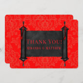 Japan Scroll Red Black Damask Vielen Dank Karten (Vorne/Hinten)
