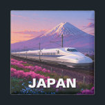 Japan Shinkansen Fuji Travel Magnet<br><div class="desc">Der Fuji, der berühmteste und höchste Berg Japans, liegt auf 3.776 Metern Höhe und ist ein Symbol für die natürliche Schönheit und das kulturelle Erbe des Landes. Dieser majestätische, schneebedeckte Vulkan liegt auf der Insel Honshu, etwa 100 km südwestlich von Tokio und hat jahrhundertelang Künstler, Dichter und Reisende inspiriert. Es...</div>