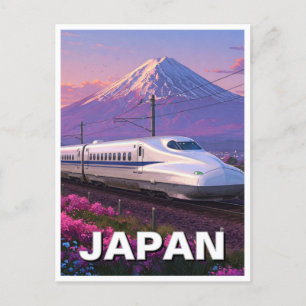 Japan Shinkansen Fuji Travel Postkarte