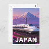 Japan Shinkansen Fuji Travel Postkarte (Vorne/Hinten)