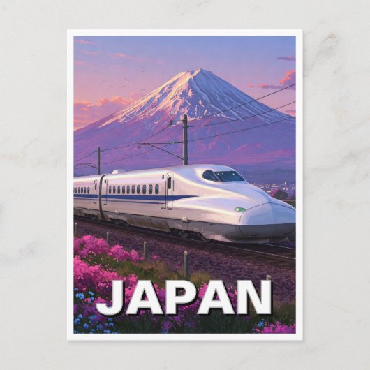 Japan Shinkansen Fuji Travel Postkarte (Vorderseite)