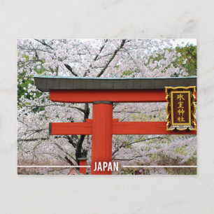 Japan Shrines und Sakura Postkarte