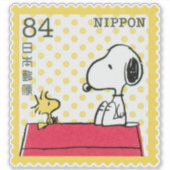 JAPAN, SNOOPY & FRIENDS PEANUTS COMIC postage stam Aufkleber (Vorderseite)