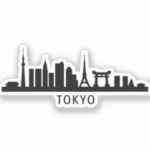 Japan Stadtlandschaft Reise Tokio Skyline Silhou Aufkleber