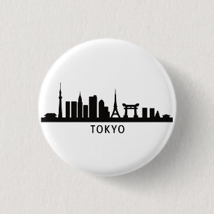 Japan Stadtlandschaft Reise   Tokio Skyline Silhou Button