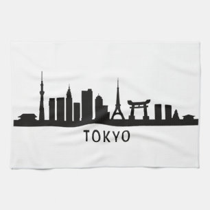 Japan Stadtlandschaft Reise Tokio Skyline Silhou Geschirrtuch