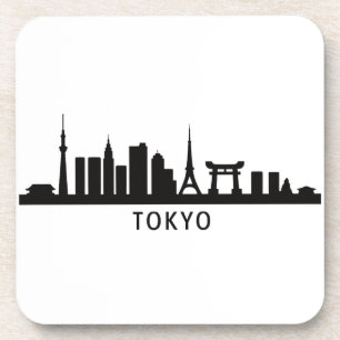 Japan Stadtlandschaft Reise   Tokio Skyline Silhou Getränkeuntersetzer