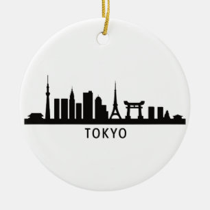 Japan Stadtlandschaft Reise Tokio Skyline Silhou Keramik Ornament