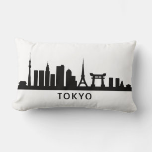 Japan Stadtlandschaft Reise   Tokio Skyline Silhou Lendenkissen