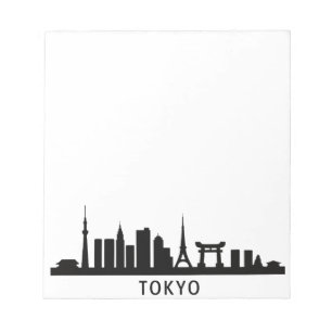 Japan Stadtlandschaft Reise   Tokio Skyline Silhou Notizblock