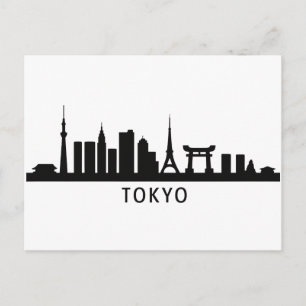 Japan Stadtlandschaft Reise Tokio Skyline Silhou Postkarte