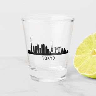 Japan Stadtlandschaft Reise Tokio Skyline Silhou Schnapsglas
