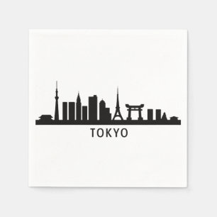 Japan Stadtlandschaft Reise Tokio Skyline Silhou Serviette