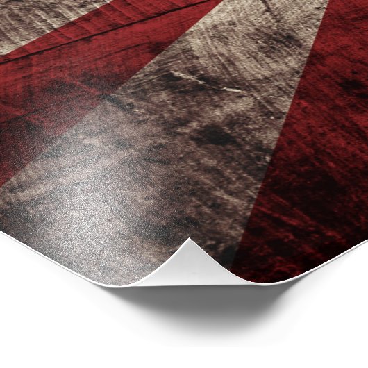 Japan steigt Sonnenflagge auf alten Holzkörnern an Fotodruck (Ecke)