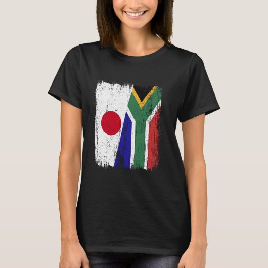 Japan Südafrika Halbfahne Japan Südafrika T-Shirt (Vorderseite)