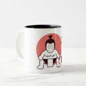 Japan Sumo, Tokio - Traditionelles japanisches Sum Zweifarbige Tasse (Vorderseite Links)