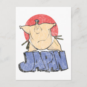 Japan Sumo Vintag Postkarte