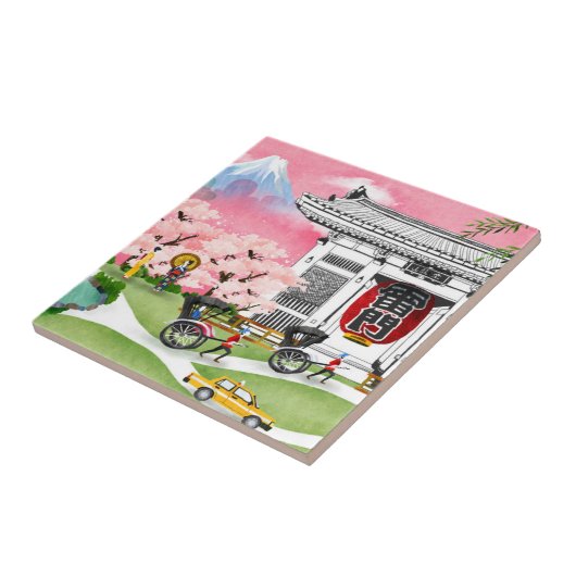 Japan-Szene Fliese (Seite)