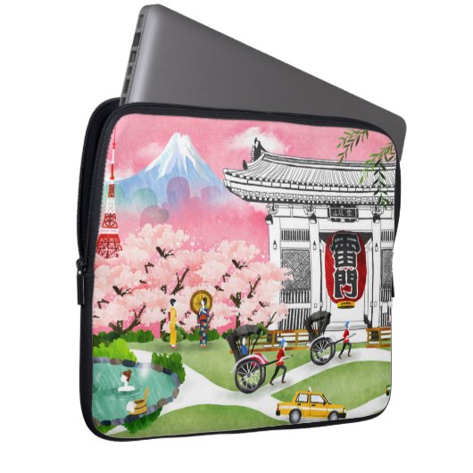 Japan-Szene Laptopschutzhülle (Vorne Rechts)