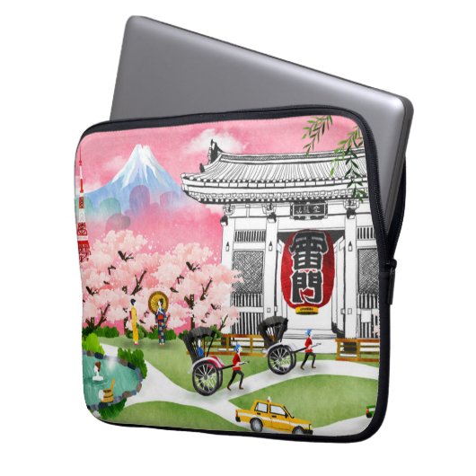 Japan-Szene Laptopschutzhülle (Vorderseite Links)