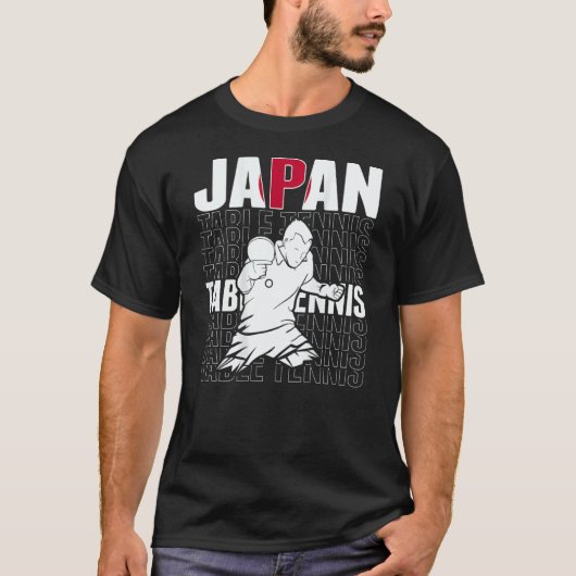 Japan Table Tennis Support Japanese Ping Pong Te T-Shirt (Vorderseite)