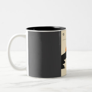 Japan Tokio Berg Fuji Vintage Minimal Reiseposter Zweifarbige Tasse