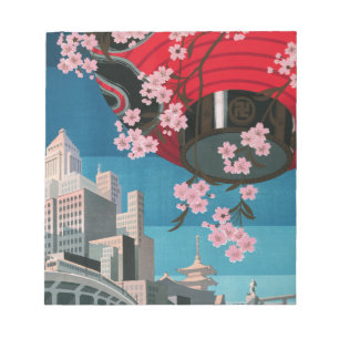 Japan Tokio Vintage Japan Reiseplakat Notizblock