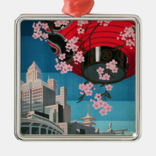 Japan Tokio Vintage Japan Reiseplakat Ornament Aus Metall