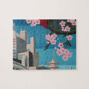 Japan Tokio Vintage Japan Reiseplakat Puzzle