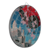 Japan Tokio Vintages japanisches Reiseplakat Dartscheibe (Vorderseite Links)