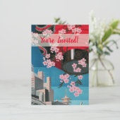 Japan Tokio Vintages japanisches Reiseplakat Einladung (Stehend Vorderseite)