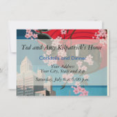 Japan Tokio Vintages japanisches Reiseplakat Einladung (Rückseite)