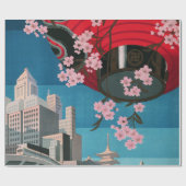 Japan Tokio Vintages japanisches Reiseplakat Geschenkpapier (Flach)