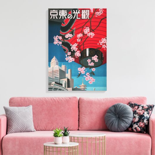 Japan Tokio Vintages japanisches Reiseplakat Leinwanddruck (Insitu (Wohnzimmer))