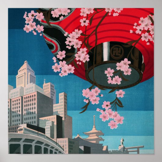 Japan Tokio Vintages japanisches Reiseplakat Poster (Vorne)