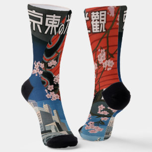 Japan Tokio Vintages japanisches Reiseplakat Socken